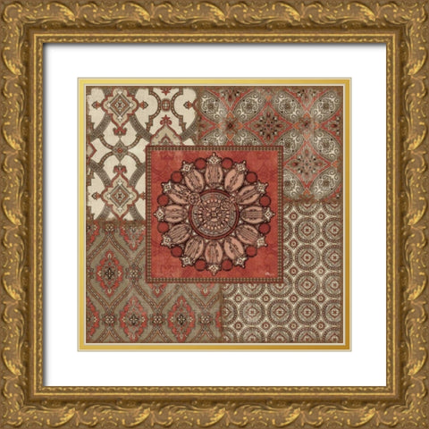 Venetian Patchwork IV Gold Ornate Wood Framed Art Print with Double Matting by Pela Studio