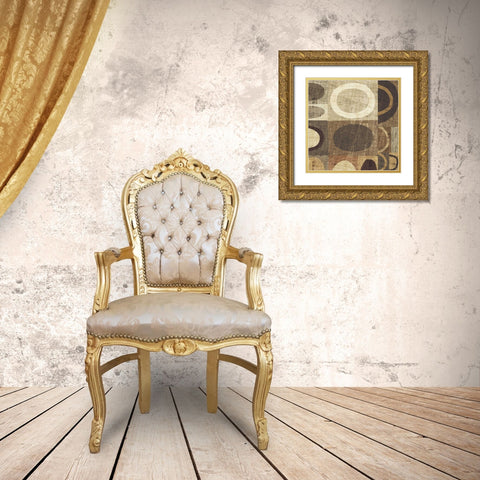 Modern Geometric Neutral II Gold Ornate Wood Framed Art Print with Double Matting by Mullan, Michael