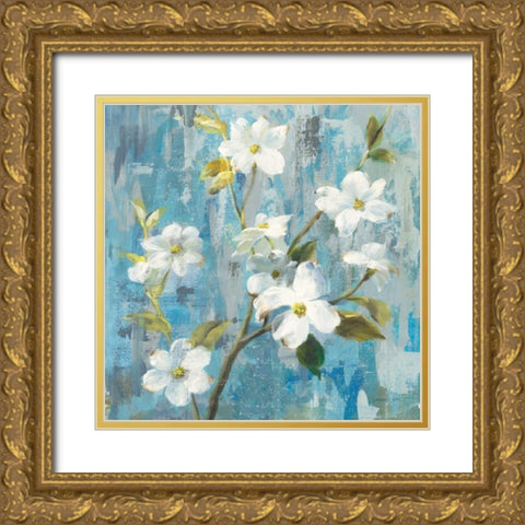 Graceful Magnolia I Gold Ornate Wood Framed Art Print with Double Matting by Nai, Danhui