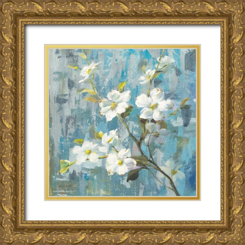 Graceful Magnolia II Gold Ornate Wood Framed Art Print with Double Matting by Nai, Danhui