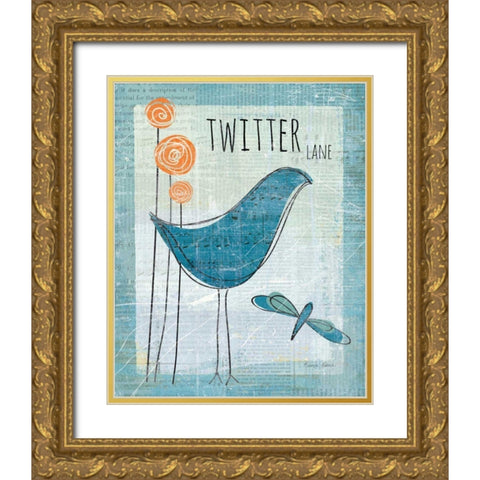 Twitter Lane Gold Ornate Wood Framed Art Print with Double Matting by Aldrich, Belinda