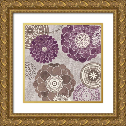 Gray Garden Melody I Gold Ornate Wood Framed Art Print with Double Matting by Charron, Veronique