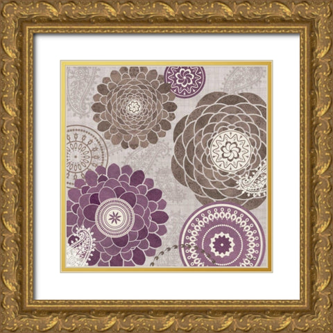 Gray Garden Melody II Gold Ornate Wood Framed Art Print with Double Matting by Charron, Veronique
