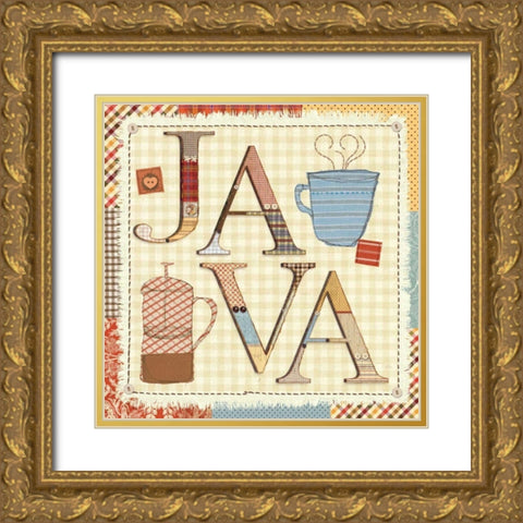 Patchwork Cafe II Gold Ornate Wood Framed Art Print with Double Matting by Pela Studio