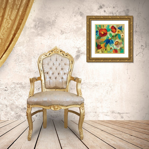 Summer Floral I Gold Ornate Wood Framed Art Print with Double Matting by Vassileva, Silvia