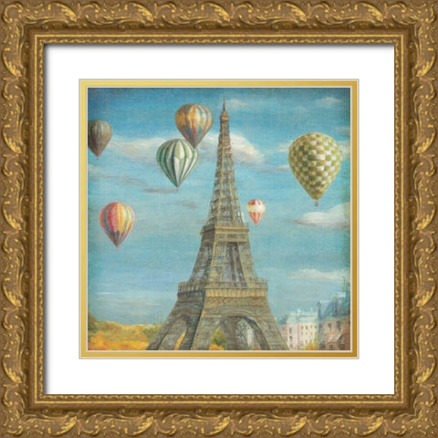 Balloon Festival Gold Ornate Wood Framed Art Print with Double Matting by Nai, Danhui