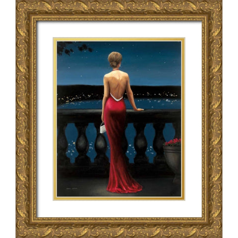 Thinking of Him Gold Ornate Wood Framed Art Print with Double Matting by Wiens, James