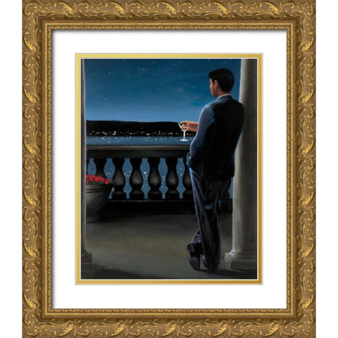 Thinking of Her Gold Ornate Wood Framed Art Print with Double Matting by Wiens, James