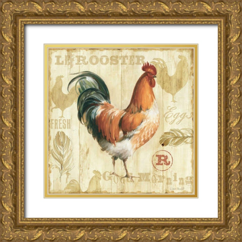 Joli Rooster IC Gold Ornate Wood Framed Art Print with Double Matting by Audit, Lisa