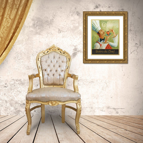 Cafe Moustache I Gold Ornate Wood Framed Art Print with Double Matting by Audit, Lisa