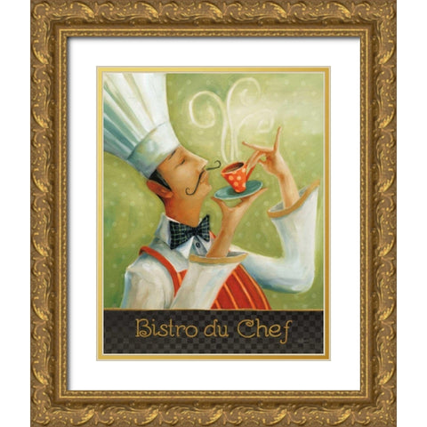 Cafe Moustache I Gold Ornate Wood Framed Art Print with Double Matting by Audit, Lisa