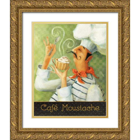 Cafe Moustache II Gold Ornate Wood Framed Art Print with Double Matting by Audit, Lisa