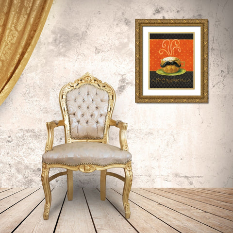 Cafe Moustache IV Gold Ornate Wood Framed Art Print with Double Matting by Audit, Lisa