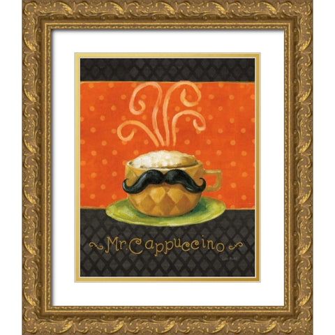 Cafe Moustache IV Gold Ornate Wood Framed Art Print with Double Matting by Audit, Lisa