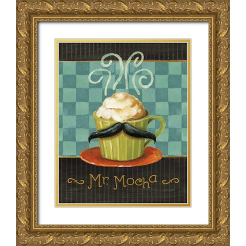 Cafe Moustache V Gold Ornate Wood Framed Art Print with Double Matting by Audit, Lisa
