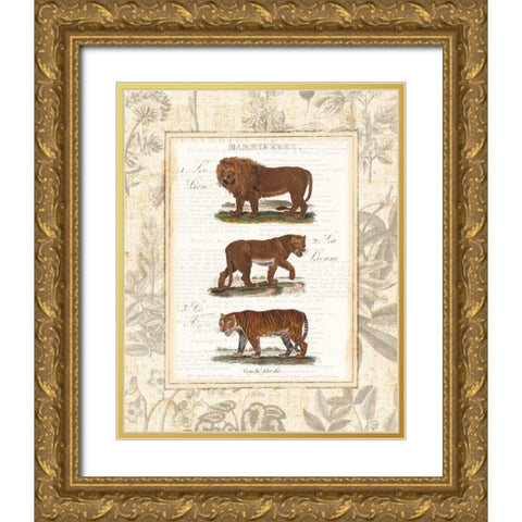 African Animals IV Gold Ornate Wood Framed Art Print with Double Matting by Wild Apple Portfolio