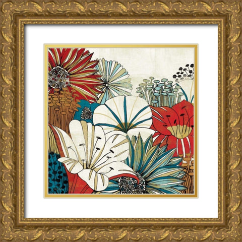 Contemporary Garden I Gold Ornate Wood Framed Art Print with Double Matting by Mullan, Michael
