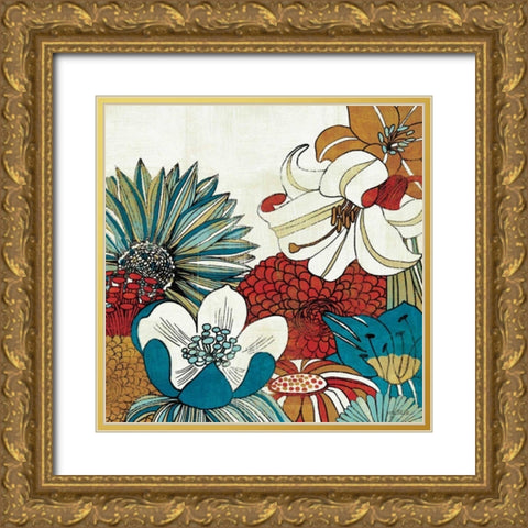 Contemporary Garden II Gold Ornate Wood Framed Art Print with Double Matting by Mullan, Michael
