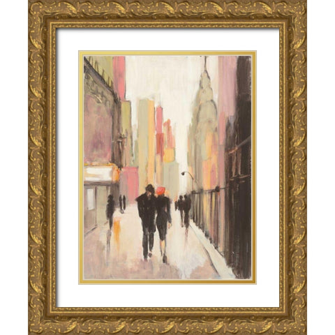 City Stroll Gold Ornate Wood Framed Art Print with Double Matting by Purinton, Julia