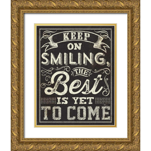 Chalk Quotes II Gold Ornate Wood Framed Art Print with Double Matting by Pela Studio