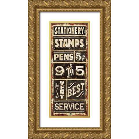 Nine to Five I Gold Ornate Wood Framed Art Print with Double Matting by Pela Studio