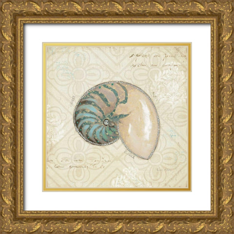 Beach Treasures III Gold Ornate Wood Framed Art Print with Double Matting by Adams, Emily