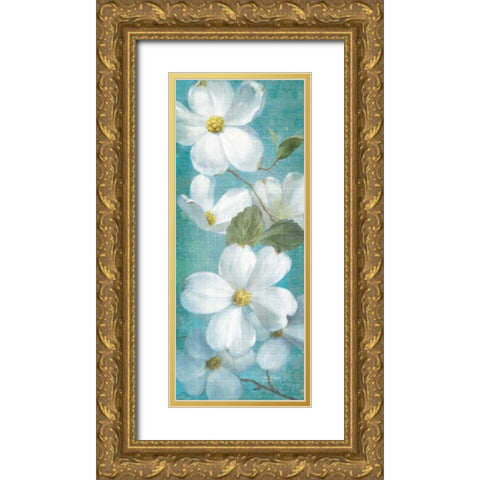 Indiness Blossom Panel Vinage I Gold Ornate Wood Framed Art Print with Double Matting by Nai, Danhui