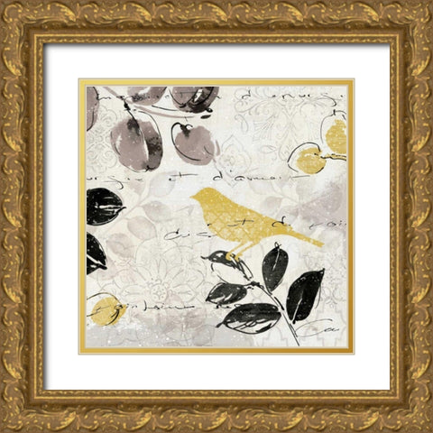 Plume and Motif II Gold Ornate Wood Framed Art Print with Double Matting by ERR, Pela