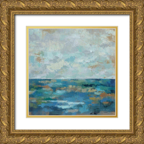 Seascape Sketches I Gold Ornate Wood Framed Art Print with Double Matting by Vassileva, Silvia