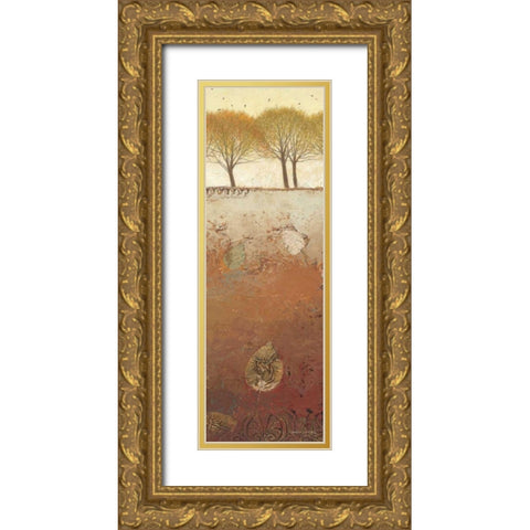 Field and Forest Panel II Gold Ornate Wood Framed Art Print with Double Matting by Wiens, James