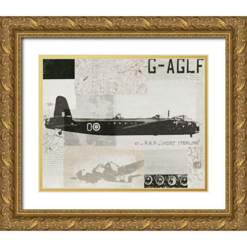 Wings Collage I Gold Ornate Wood Framed Art Print with Double Matting by Wild Apple Portfolio