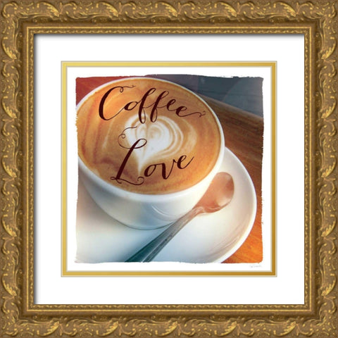 Coffee Love Gold Ornate Wood Framed Art Print with Double Matting by Schlabach, Sue