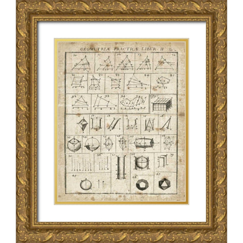 Geometric Chart II Gold Ornate Wood Framed Art Print with Double Matting by Wild Apple Portfolio