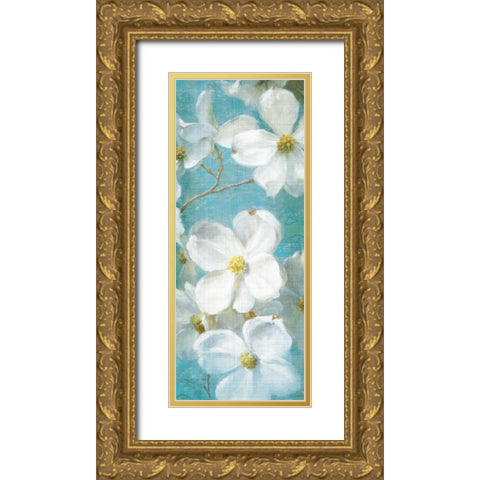 Indiness Blossom Panel Vinage II Gold Ornate Wood Framed Art Print with Double Matting by Nai, Danhui