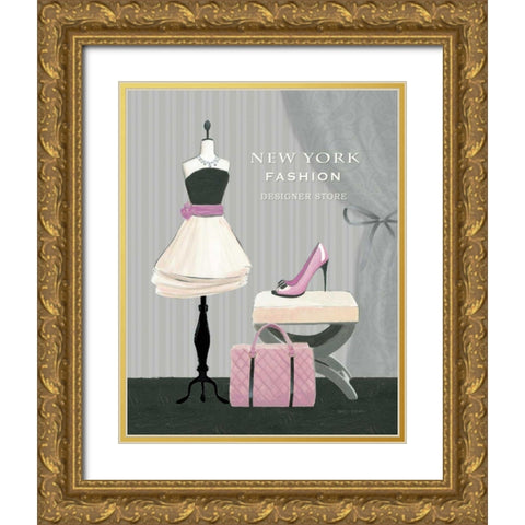 Dress Fitting Boutique I Gold Ornate Wood Framed Art Print with Double Matting by Fabiano, Marco