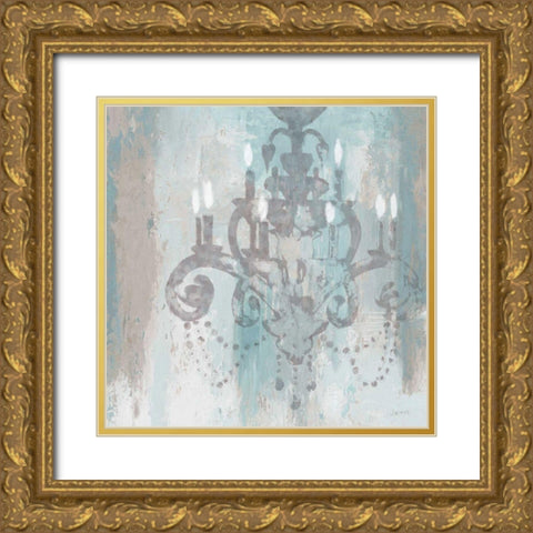 Candelabra Teal II Gold Ornate Wood Framed Art Print with Double Matting by Wiens, James