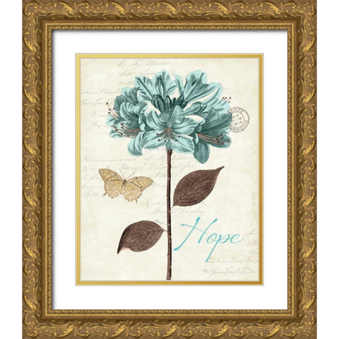 Slated Blue II Gold Ornate Wood Framed Art Print with Double Matting by Pertiet, Katie
