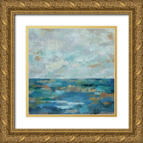 Seascape Sketches I Gold Ornate Wood Framed Art Print with Double Matting by Vassileva, Silvia