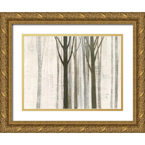 Down to the Woods on White Gold Ornate Wood Framed Art Print with Double Matting by Wild Apple Graphics