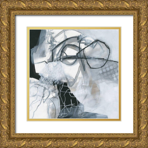 Whats Happening VI Gold Ornate Wood Framed Art Print with Double Matting by Davies, Jane