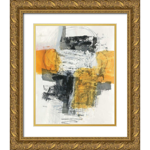 Action I Gold Ornate Wood Framed Art Print with Double Matting by Davies, Jane