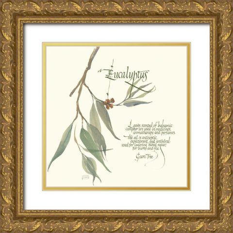 Eucalyptus Gold Ornate Wood Framed Art Print with Double Matting by Paschke, Chris