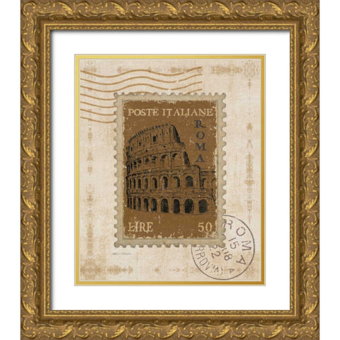 Iconic Stamps III Gold Ornate Wood Framed Art Print with Double Matting by Fabiano, Marco