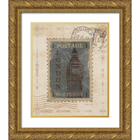 Iconic Stamps IV Gold Ornate Wood Framed Art Print with Double Matting by Fabiano, Marco