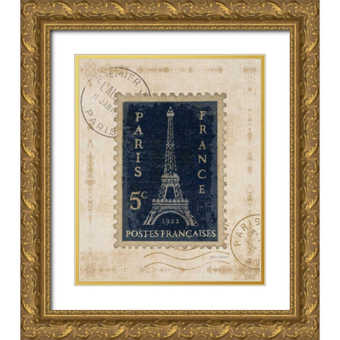 Iconic Stamps I Gold Ornate Wood Framed Art Print with Double Matting by Fabiano, Marco