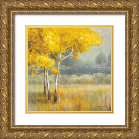 Yellow Landscape Crop Gold Ornate Wood Framed Art Print with Double Matting by Nai, Danhui