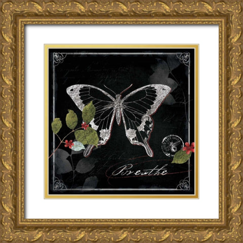 Chalkboard Wings I Gold Ornate Wood Framed Art Print with Double Matting by Pertiet, Katie