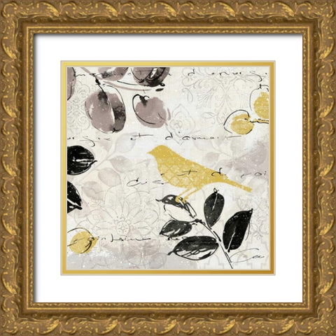 Plume and Motif II Gold Ornate Wood Framed Art Print with Double Matting by ERR, Pela
