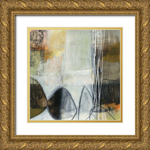 Abstract Pebble I Gold Ornate Wood Framed Art Print with Double Matting by Davies, Jane