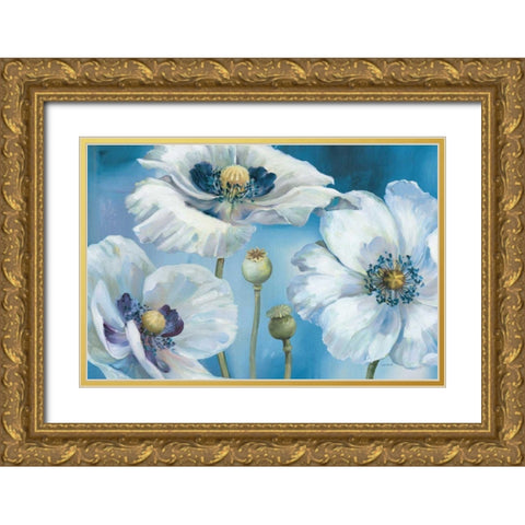 Blue Dance I Gold Ornate Wood Framed Art Print with Double Matting by Audit, Lisa